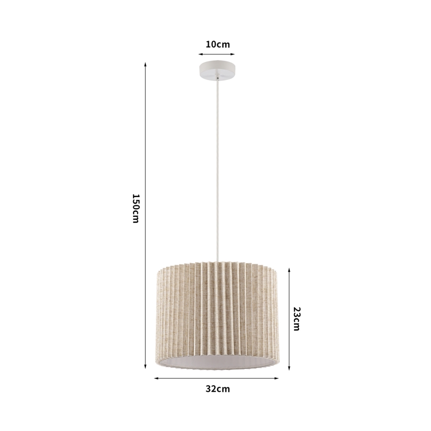 Brilagi - Lampa wisząca na przewodzie NORDIC WAVE 1xE27/15W/230V śr. 32 cm lniany/biały