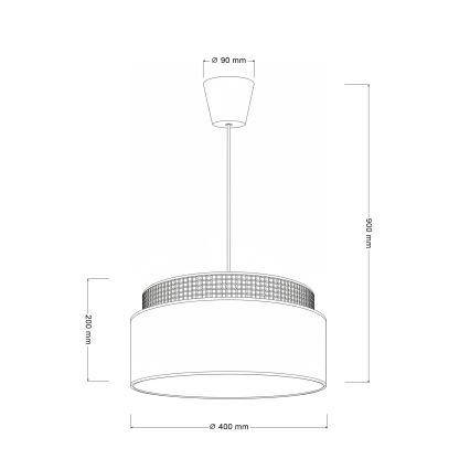 Brilagi - Lampa wisząca na przewodzie PADOVA 1xE27/60W/230V śr. 40 cm beżowa