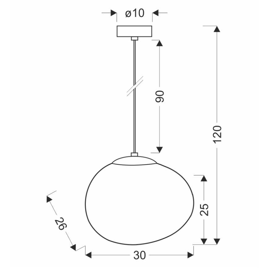 BRILAGI - Lampa wisząca na przewodzie PEBBLES 1xE27/40W/230V Ø 30 cm czarna