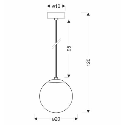 BRILAGI - Lampa wisząca na przewodzie POLOS 1xE27/40W/230V śr. 20 cm czarna