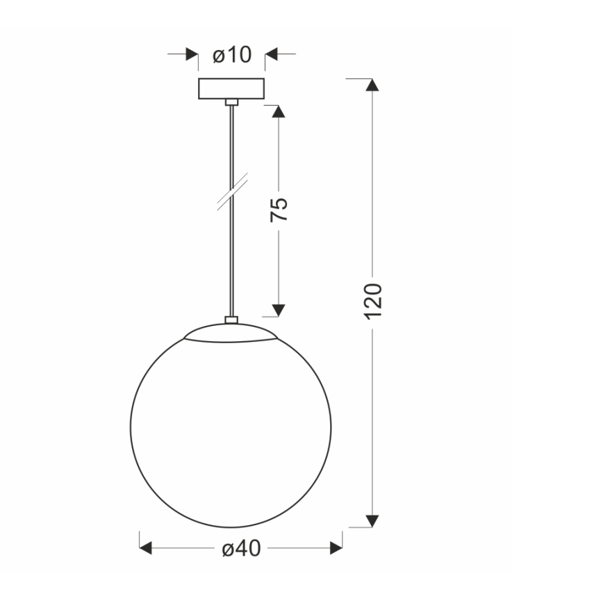 BRILAGI - Lampa wisząca na przewodzie POLOS 1xE27/40W/230V średnica 40 cm czarna