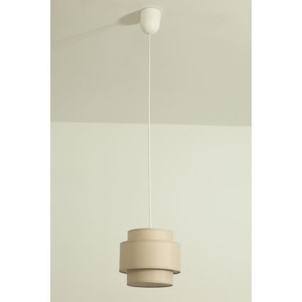 Brilagi - Lampa wisząca na przewodzie RESNA 1xE27/60W/230V o średnicy 20 cm beżowa