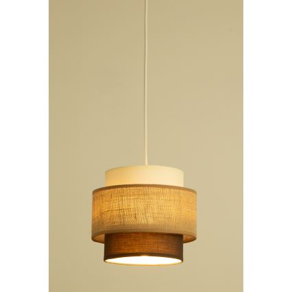 Brilagi - Lampa wisząca na przewodzie RESNA 1xE27/60W/230V, średnica 20 cm, beżowa/czarna