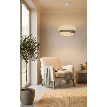 Brilagi - Lampa wisząca na przewodzie TRIO 1xE27/60W/230V Ø 40 cm kremowa/szara