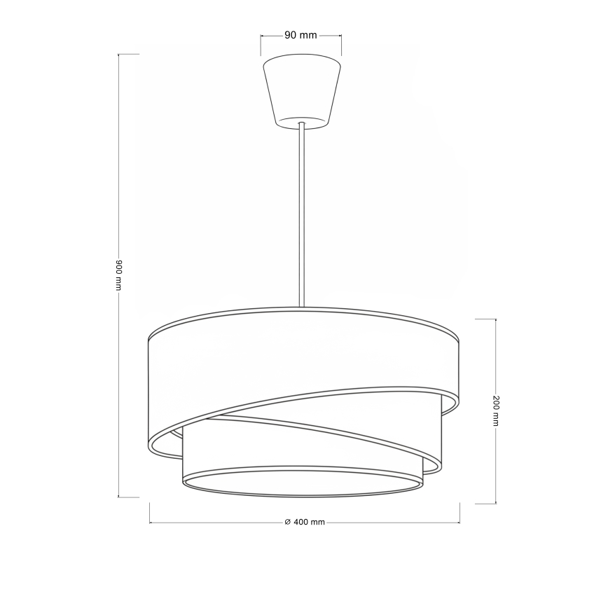 Brilagi - Lampa wisząca na przewodzie TRIO 1xE27/60W/230V Ø 40 cm kremowa/szara