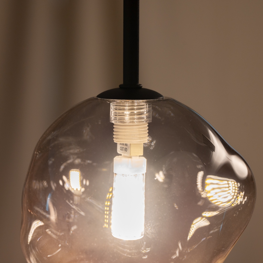 BRILAGI - Lampa wisząca na przewodzie VULCANO 1xG9/8W/230V, śr. 15 cm, czarny/przydymiony