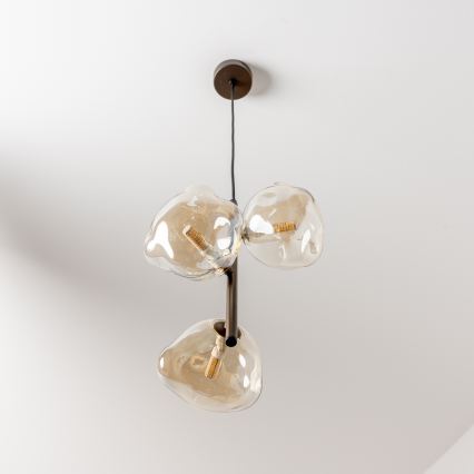 BRILAGI - Lampa wisząca na przewodzie VULCANO 3xG9/8W/230V brązowa/dymno-beżowa