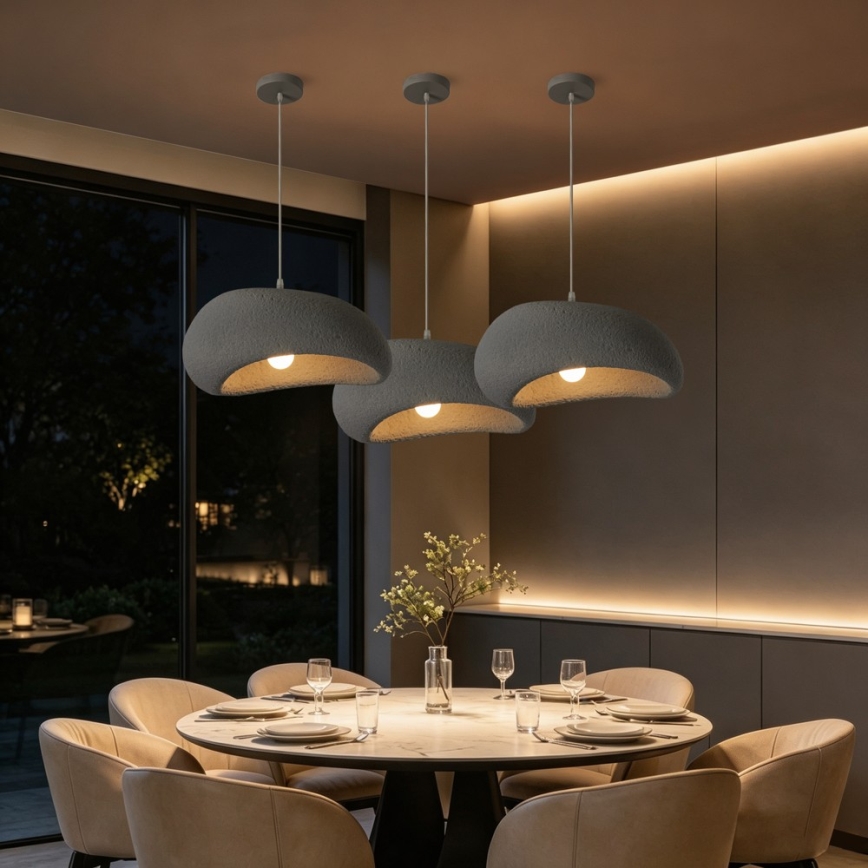BRILAGI - Lampa wisząca na przewodzie WABI SABI 1xE27/60W/230V śr. 40 cm szara