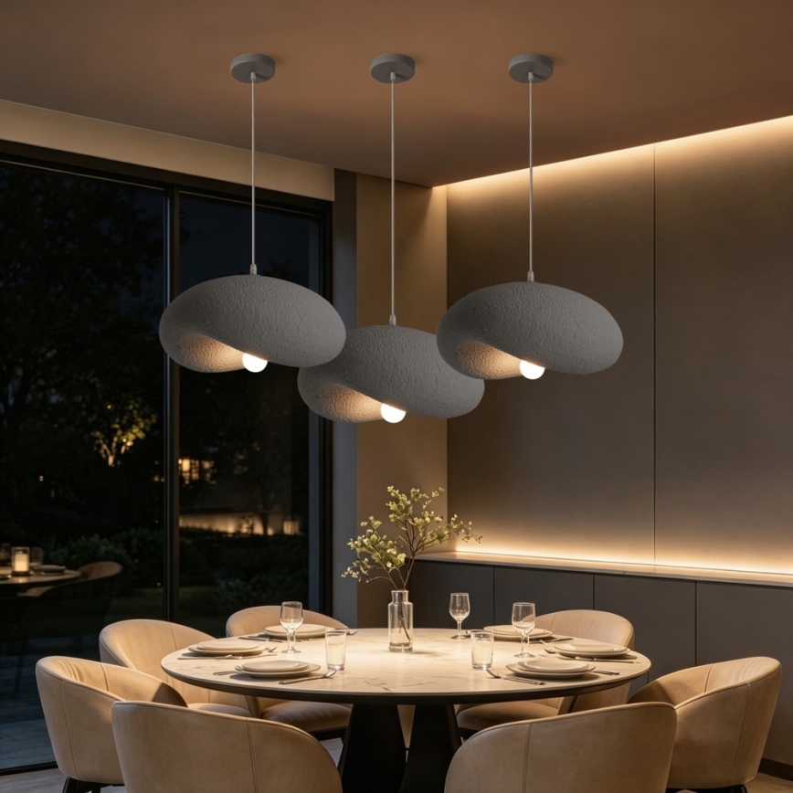 BRILAGI - Lampa wisząca na przewodzie WABI SABI 1xE27/60W/230V średnica 40 cm szara