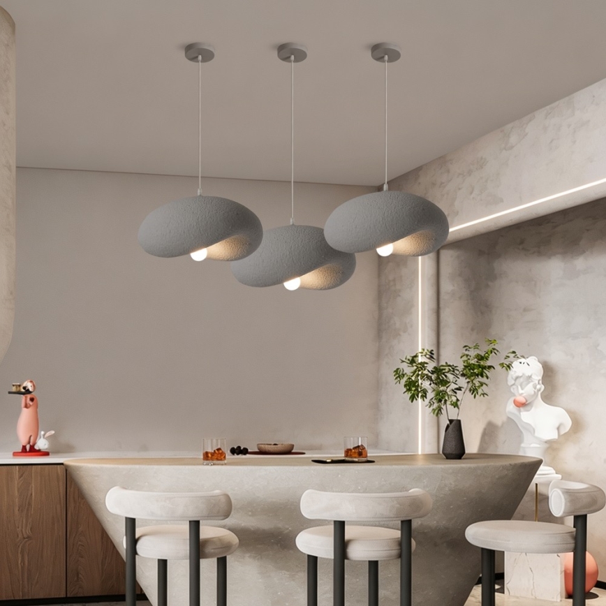 BRILAGI - Lampa wisząca na przewodzie WABI SABI 1xE27/60W/230V średnica 40 cm szara