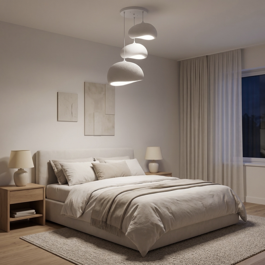 Brilagi - Lampa wisząca na przewodzie WABI SABI 3xE27/40W/230V, średnica 76 cm, biała