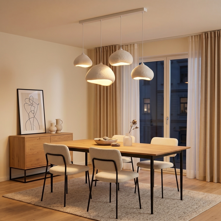 Brilagi - Lampa wisząca na przewodzie WABI SABI 4xE27/40W/230V biała