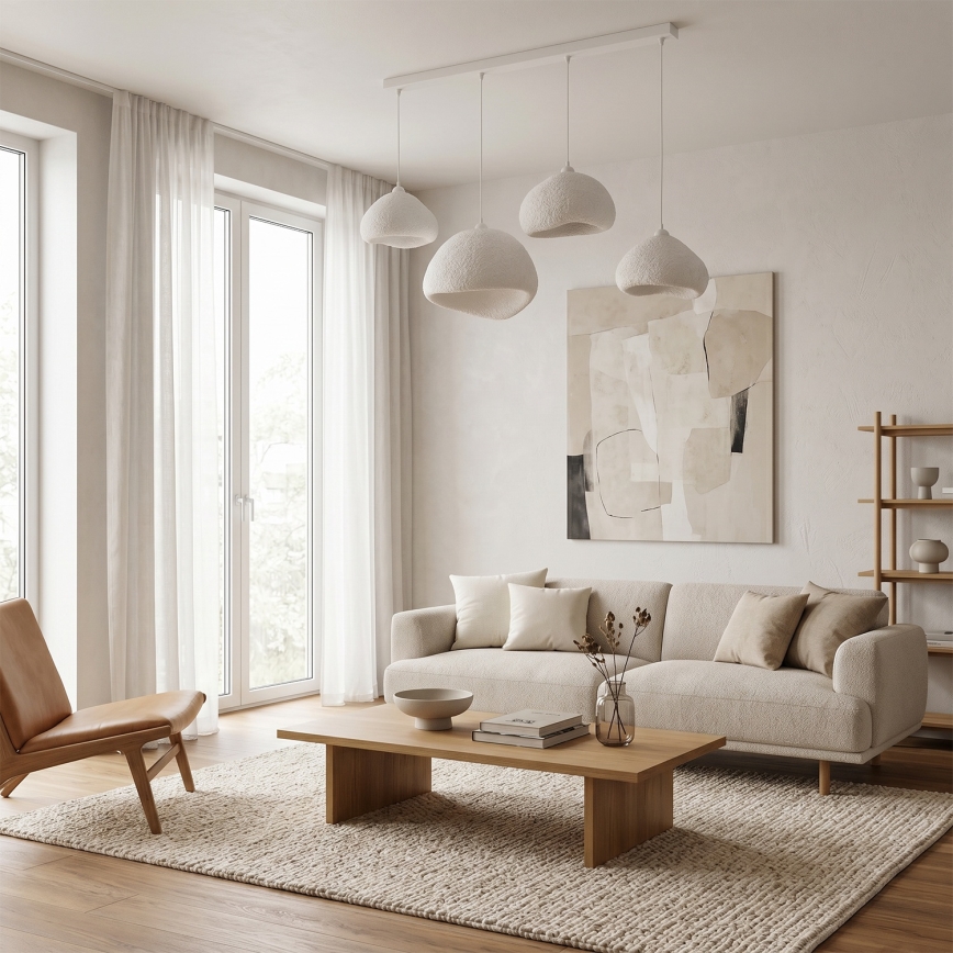 Brilagi - Lampa wisząca na przewodzie WABI SABI 4xE27/40W/230V biała