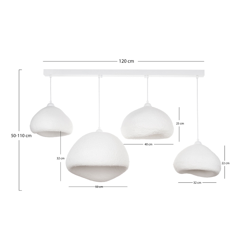 Brilagi - Lampa wisząca na przewodzie WABI SABI 4xE27/40W/230V biała