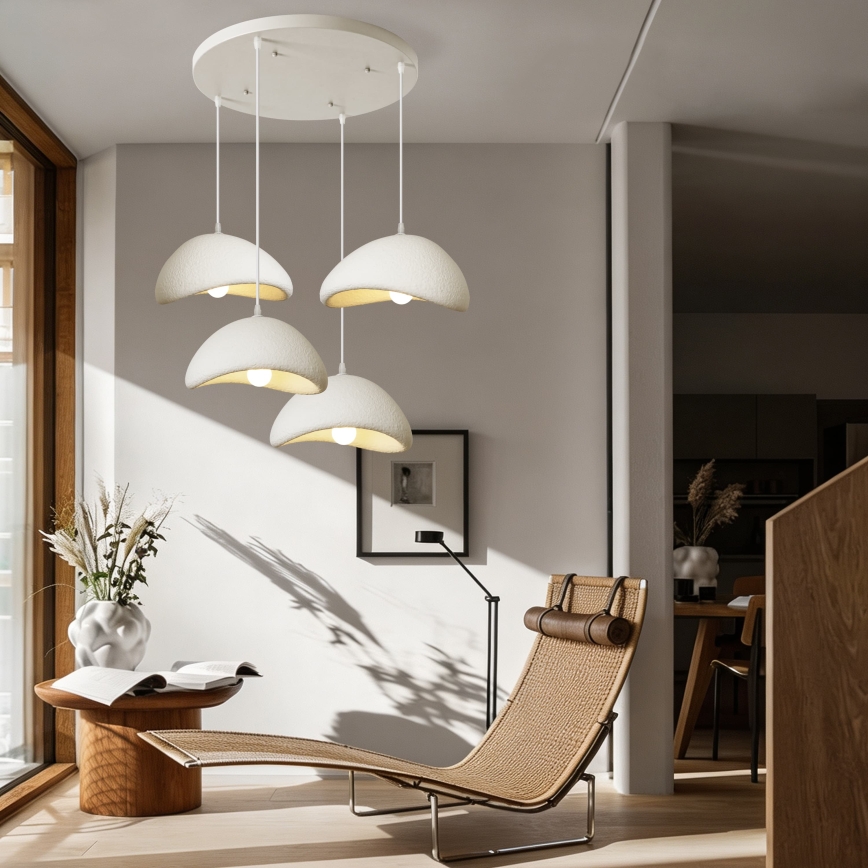 BRILAGI - Lampa wisząca na przewodzie WABI SABI 4xE27/60W/230V biała
