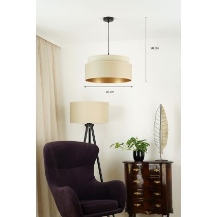 Brilagi - Lampa wisząca na linkach OREGON VEGE 1xE27/15W/230V śr. 45 cm beżowa