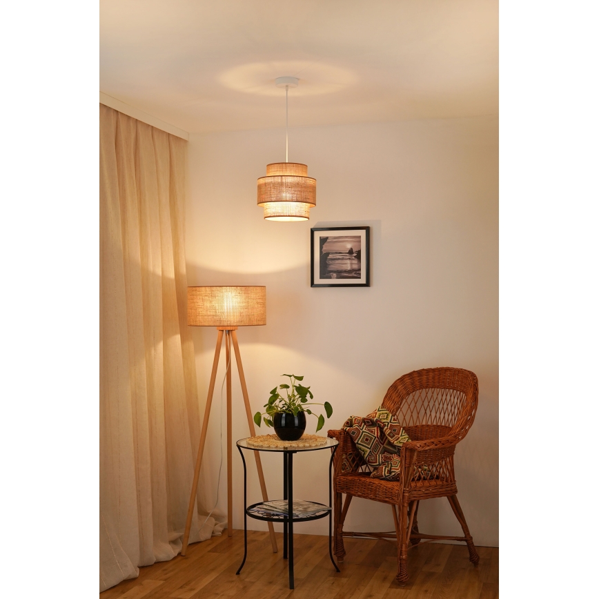 Brilagi - Lampa wisząca na linkach SPACE YUTE 1xE27/15W/230V śr. 25 cm beżowo-biała
