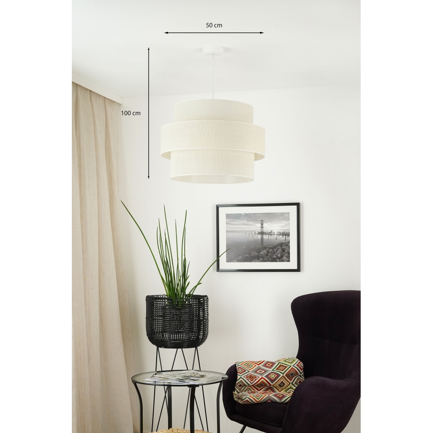 Brilagi - Lampa wisząca na linkach SPACE YUTE 1xE27/15W/230V śr. 50 cm kremowo-biała