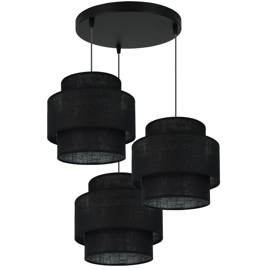 Brilagi - Lampa wisząca na linkach SPACE YUTE 3xE27/15W/230V czarna