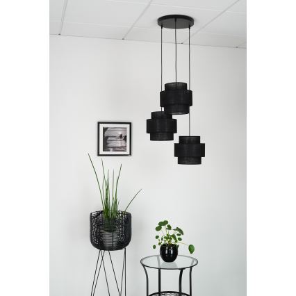 Brilagi - Lampa wisząca na linkach SPACE YUTE 3xE27/15W/230V czarna
