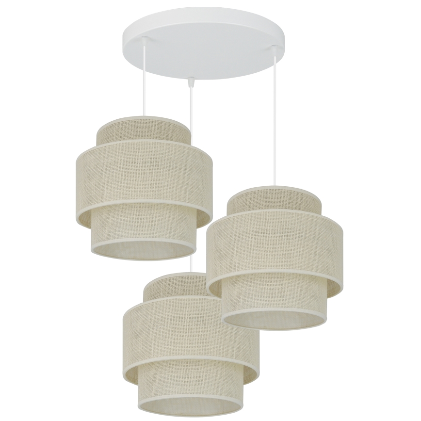 Brilagi - Lampa wisząca na linkach SPACE YUTE 3xE27/15W/230V kremowa/biała