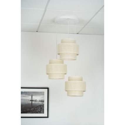 Brilagi - Lampa wisząca na linkach SPACE YUTE 3xE27/15W/230V kremowa/biała