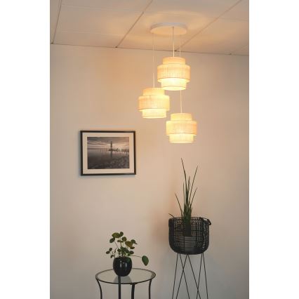 Brilagi - Lampa wisząca na linkach SPACE YUTE 3xE27/15W/230V kremowa/biała