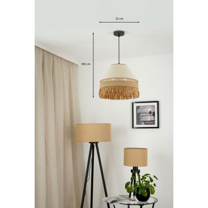 Brilagi - Lampa wisząca na linkach WINNETOU AVIGNION 1xE27/15W/230V śr. 35 cm brązowo-kremowa