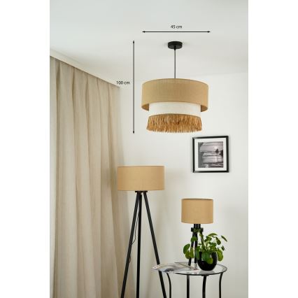 Brilagi - Lampa wisząca na linkach WINNETOU BOHO 1xE27/15W/230V śr. 45 cm brązowo-kremowa
