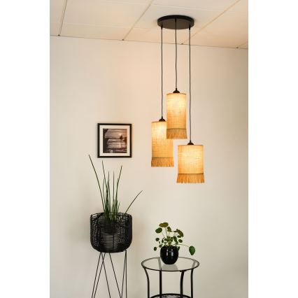 Brilagi - Lampa wisząca na linkach WINNETOU TUBES 3xE27/15W/230V brązowo-czarna