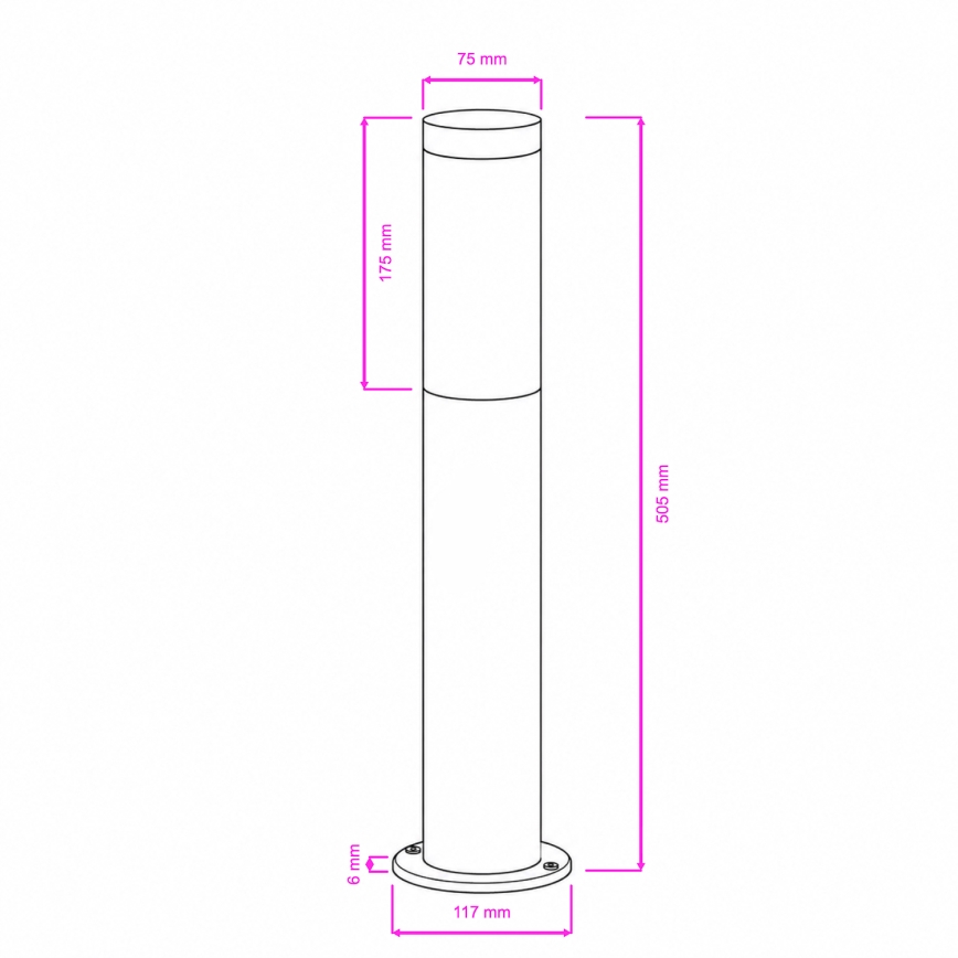 BRILAGI - Lampa zewnętrzna ELIA 1xE27/20W/230V IP44 50 cm chrom matowy