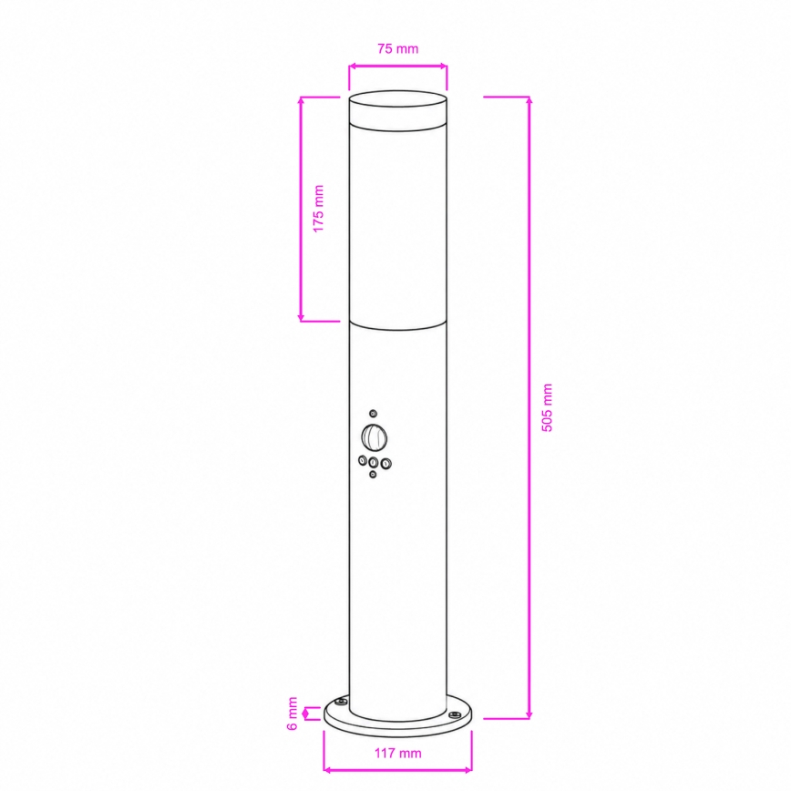 BRILAGI - Lampa zewnętrzna z czujnikiem ELIA 1xE27/20W/230V IP44 50 cm antracyt