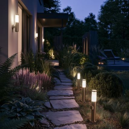 BRILAGI - Lampa zewnętrzna LED z gniazdkiem ELIA 1xE27/7W/230V 4000K IP44 50 cm chrom matowy