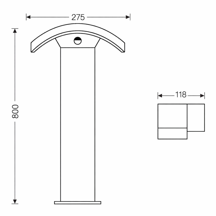 Brilagi - Lampa zewnętrzna LED z czujnikiem ARCELO LED/9W/230V 80 cm IP54
