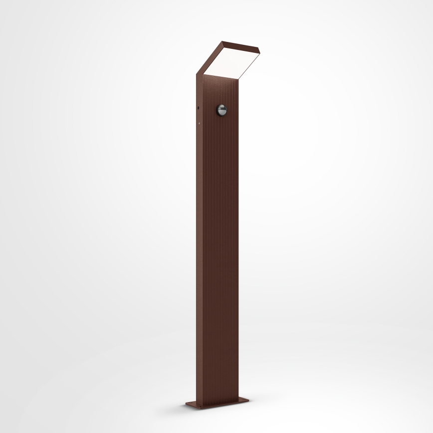 Brilagi - Lampa zewnętrzna LED z czujnikiem RIANO LED/8W/230V, brązowa, IP65, 80 cm