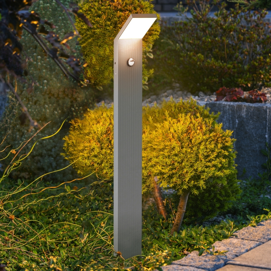 Brilagi - Lampa zewnętrzna LED z czujnikiem RIANO LED/8W/230V srebrna IP65
