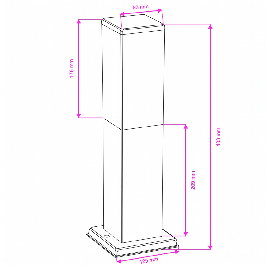 Brilagi - Lampa zewnętrzna NOVA 1xE27/15W/230V 40 cm IP44 matowy chrom