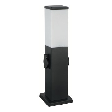 Brilagi - Lampa zewnętrzna NOVA z dwoma gniazdami SCHUKO, 1xE27/15W/230V, 40 cm, IP44, czarna