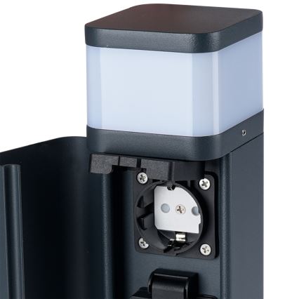 Brilagi - Lampa zewnętrzna z 2 gniazdami SCHUKO PILLAR 1xG9/11W/230V IP44 antracyt