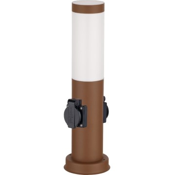 Brilagi - Lampa zewnętrzna z 2 gniazdami 1xE27/15W/230V 40 cm IP44 brązowa