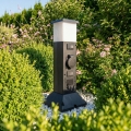 BRILAGI - Lampa zewnętrzna z 2 gniazdami SCHUKO 1xE14/15W/230V IP44 czarna