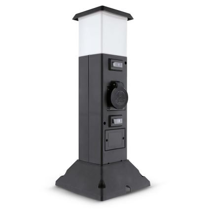 Brilagi - Lampa zewnętrzna z 2 gniazdami SCHUKO 1xE14/15W/230V IP44 czarna