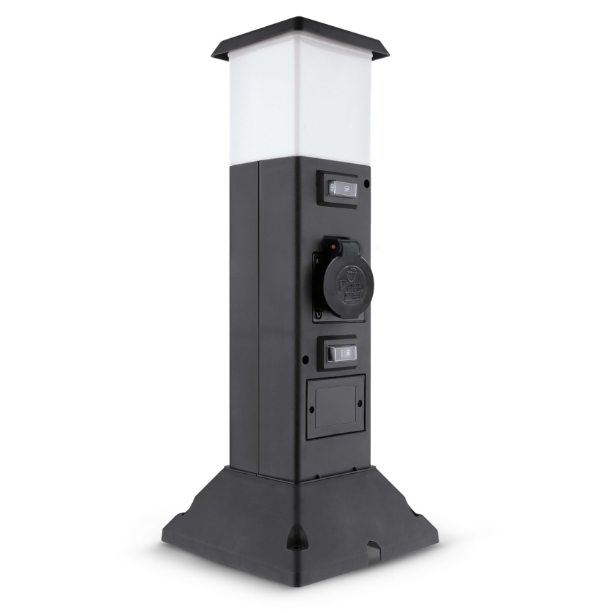 Brilagi - Lampa zewnętrzna z 2 gniazdami SCHUKO 1xE14/15W/230V IP44 czarna