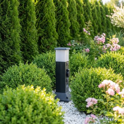 Brilagi - Lampa zewnętrzna z 2 gniazdami SCHUKO 1xE14/15W/230V IP44 czarna