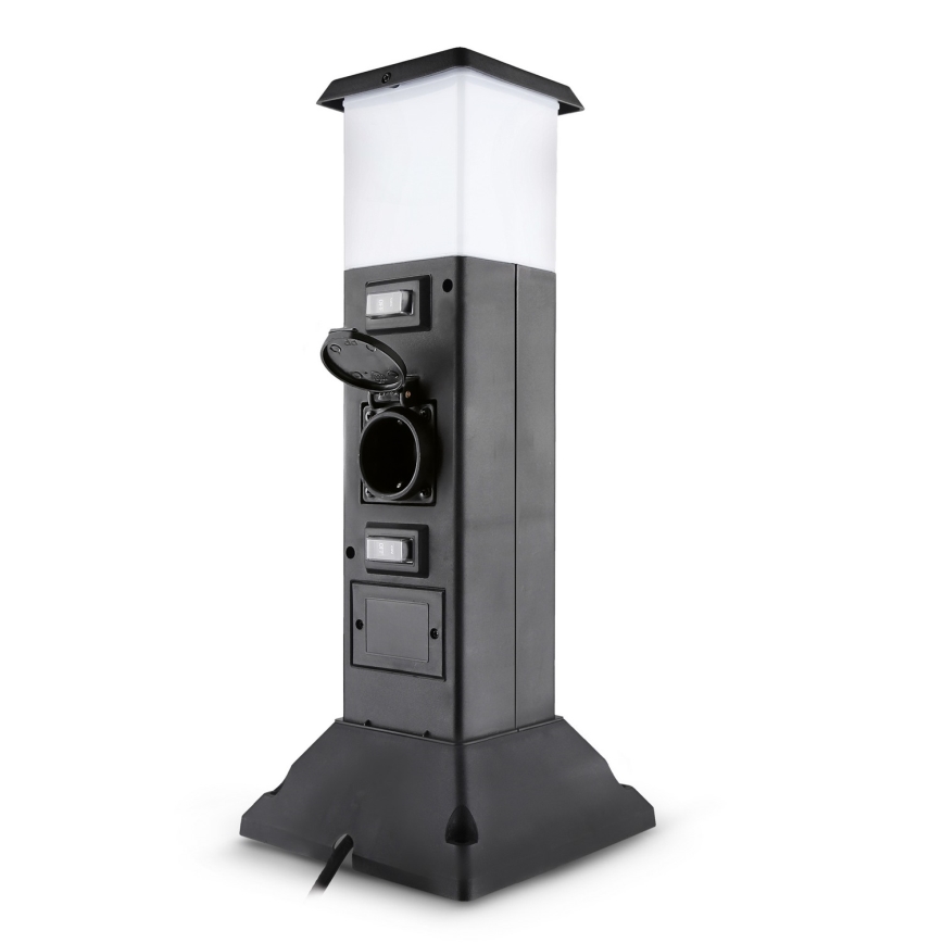 Brilagi - Lampa zewnętrzna z 2 gniazdami SCHUKO 1xE14/15W/230V IP44 czarna