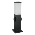 Brilagi - Lampa zewnętrzna z 2 gniazdami SCHUKO 1xE27/15W/230V 40 cm IP44 czarna