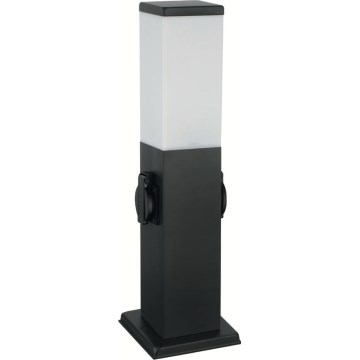 Brilagi - Lampa zewnętrzna z 2 gniazdami SCHUKO 1xE27/15W/230V 40 cm IP44 czarna