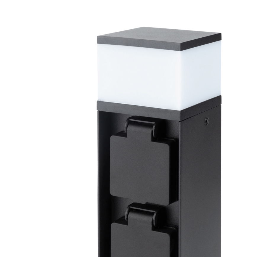 Brilagi - Lampa zewnętrzna z 2 gniazdami SCHUKO 1xG9/11W/230V IP44 czarna