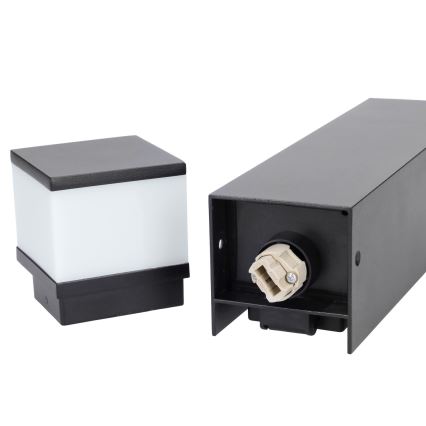 Brilagi - Lampa zewnętrzna z 2 gniazdami SCHUKO 1xG9/11W/230V IP44 czarna