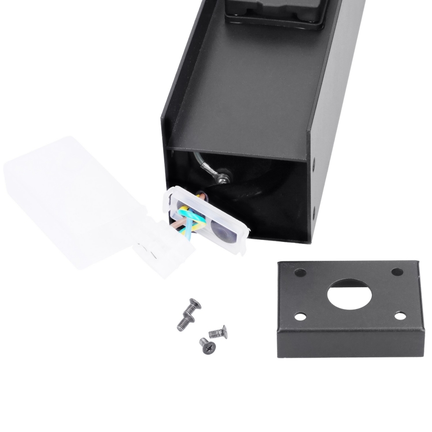 Brilagi - Lampa zewnętrzna z 2 gniazdami SCHUKO 1xG9/11W/230V IP44 czarna